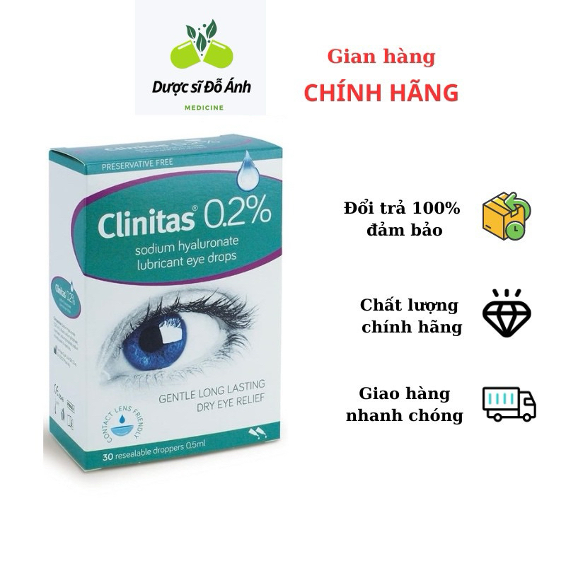DUNG DỊCH NHỎ MẮT CLINITAS® 0.2%, 1 Gói,5 Tép