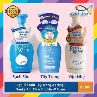 Bọt rửa mặt tẩy trang 2 trong 1 senka all clear double w foam 150ml - nhật bản