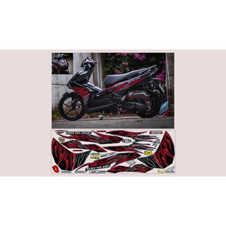 tem lửa chế xe AB 125 đen lửa đỏ