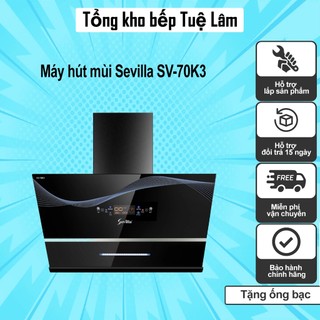 Hút mùi sevilla 70k3 | công suất hút 1400m3/h | hút mùi kính vát