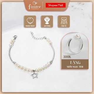 Vòng tay ngọc trai nước ngọt finifer by hoàng gia pearl phối bạc quý kim bf053