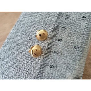 Bông tai titan mặt cười mạ vàng