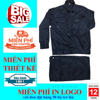 Bộ quần áo bảo hộ lao động PN08 Màu xanh tím than, Bảo hộ lao động chất lượng,  BHLĐ Phúc Nam