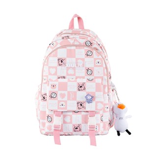 Balo học sinh cấp 2 3 họa tiết kẻ sọc caro thời trang hàn quốc cao cấp cỡ lớn nhiều ngăn giá rẻ 2418