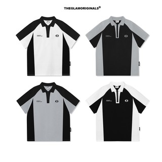 Áo Polo cá sấu unisex nam nữ basic phối màu Đen Trắng Xám GLAMOUR - Contrast Polo