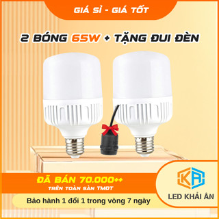 [ Tặng Đui Đèn ] Combo 2 Đèn LED 65W - Bóng Đèn Siêu Sáng Tiết Kiệm Điện, Combo Bóng Đèn 65W Đèn Led Khải Ân Giá Tốt