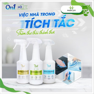 Nước lau kính, nước lau bếp, nước lau đa năng, nước ủi quần áo On1 chai xịt 500ml - Happy Life 4U