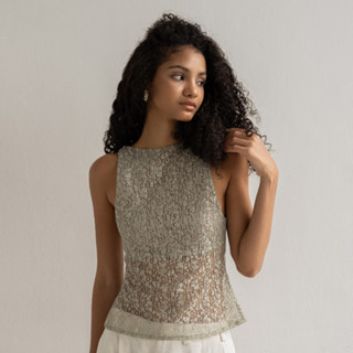  Áo nữ lưới vải ren Lá Sen - oula studios 