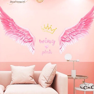 Decal dán tường đôi cánh thiên thần, sẵn keo dán.