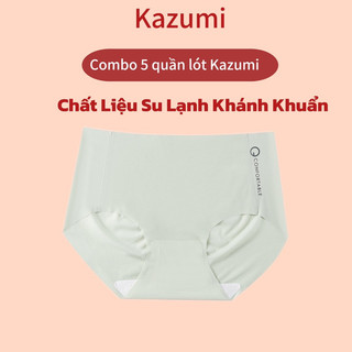 Combo 5 Quần Lót KAZUMI, Quần Chip Nữ Su Lạnh Kháng Khuẩn Không Viền Mềm Mịn Thông Thoáng A28