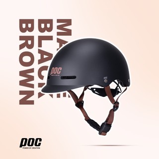 Nón poc p20 đen nhám chữ nâu chính hãng 2024 + tặng kèm quà