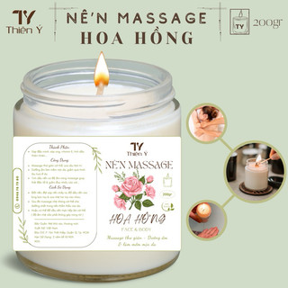 NẾN MASSAGE HOA HỒNG/ Massage thư giãn/ Dưỡng ẩm mềm mịn da/ Chuyên dụng cho Spa/ Trơn nhiều không bết rít/ Hũ 230gram