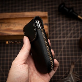 BAO DA ĐIỆN THOẠI N0KIA 6700,  8800 - ĐỒ DA HANDMADE CAO CẤP - MÀU ĐEN CÓ NẮP GẬP