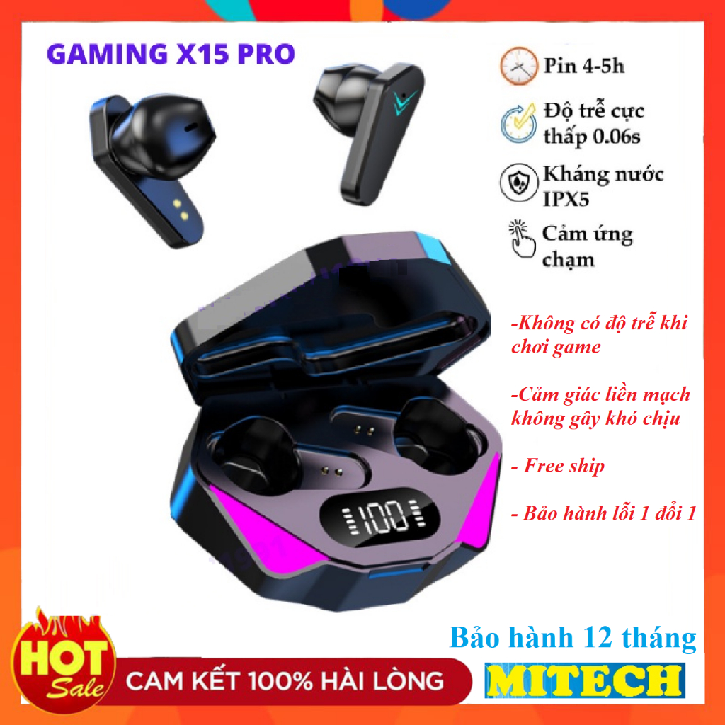 Tai nghe gaming Bluetooth không dây X15 TWS có màn hình LED chống nước có mic | BigBuy360 - bigbuy360.vn