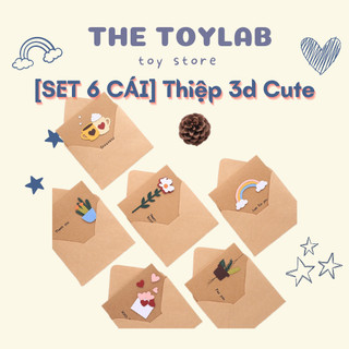 [SET 6 CÁI] Thiệp 3d Thiết Kế Độc Đáo Dễ Thương Xinh Xắn Làm Quà Tặng