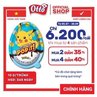 1 cái Kẹo trứng Socola Sữa POPIT 240 Pokemon Phạm Nguyên | Socola | Đồ ăn vặt