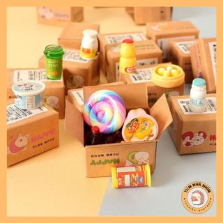 Mô hình hộp carton mini đựng charm - hộp bưu phẩm nhiều màu đựng đồ chơi charm unbox hộp quà bất ngờ