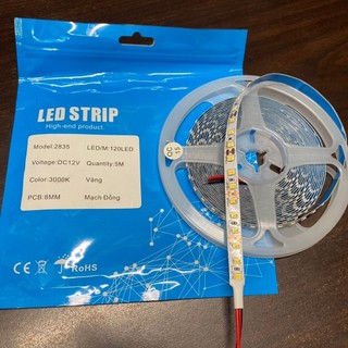 Cuộn led dây 12v 2835 120 led smd loại tốt dài 5m chuyên dán thanh nhôm lắp tủ bếp, kệ trưng bày