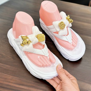  Dép kẹp tông nữ xỏ ngón gắn Nơ thời trang chất liệu Eva siêu nhẹ êm mềm đi biển sang chảnh D7755 