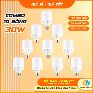 [ Combo Rẻ ] Bộ 10 Bóng Đèn LED 30W Cao Cấp - Bóng Đèn Led Siêu Sáng Tiết Kiệm Điện - Đèn Led Khải Ân Giá Tốt