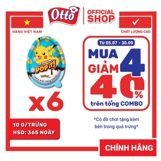 Combo 6 cái kẹo trứng socola sữa popit 240 pokemon phạm nguyên | socola | đồ ăn vặt