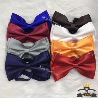 Nơ đeo cổ nam nữ KING Caravat cao cấp cho chú rể vải silk lụa 2 lớp và đồng phục học sinh phục vụ nhà hàng bê tráp X01