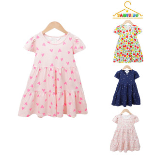 Váy bé gái xoè nhúng 2 tầng JAMIKIDS, đầm cotton xuất dư bé gái 13-32kg