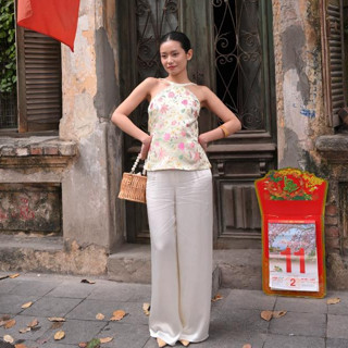Quần dài lụa ống suông mặc Tết - oula studios