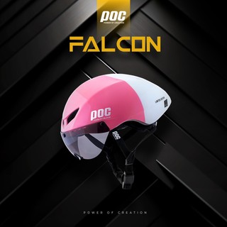 Nón thể thao nhập khẩu cao cấp poc falcon trắng hồng cực đẹp và cá tính, kèm bộ lót + túi đựng