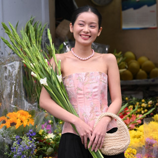 Áo corset nữ họa tiết hoa Mộc Lan - oula studios