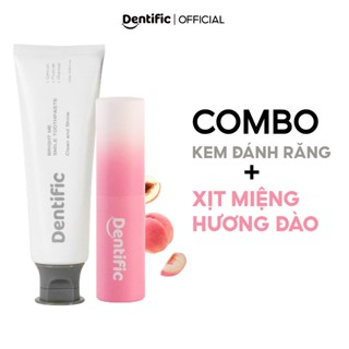 Combo Kem Đánh Trắng Răng + Xịt Thơm Miệng Hơi Thở Thơm Mát Dentific, Dễ Mang Theo, Sạch Mảng Bám