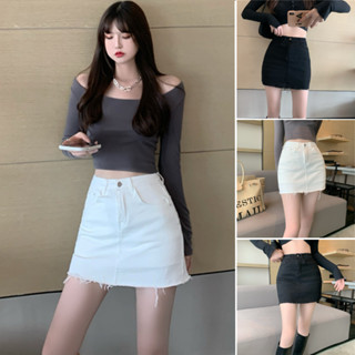 Chân váy nữ, chân váy kaki jeans màu trắng đen size S M L SKUCV-10ADN