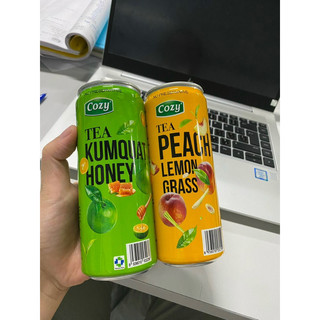 Lon trà uống liền cozy 320ml - trà đào sả/ bí đao