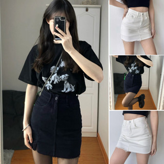 Chân váy nữ, chân váy kaki jeans màu trắng đen size S M L SKUCV-10ADN1