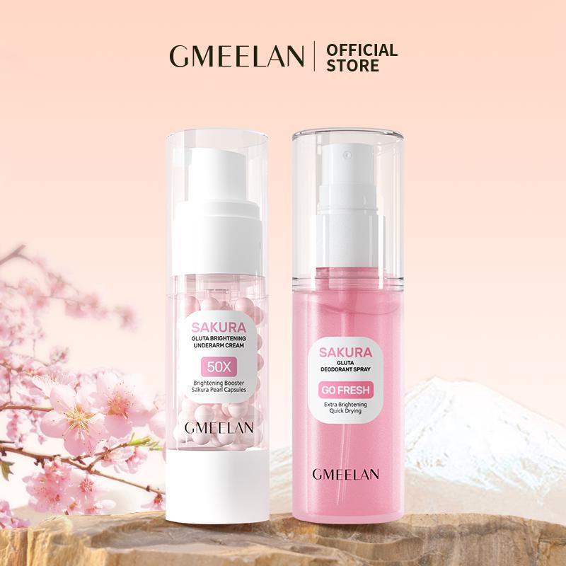 GMEELAN 2PCS Làm trắng nách Kem Dưỡng Nách Sakura Underarm Cream 30g  kem nách+ lăn khử mùi Xịt hỗ t