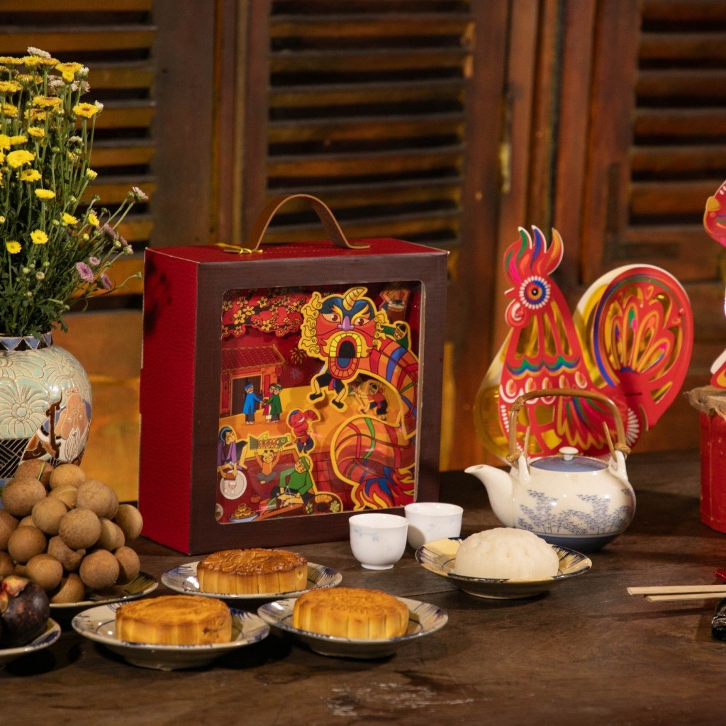Combo Hộp quà bánh Trung Thu Xanh IKACHI " Phá Cỗ " - Quà tặng ý nghĩa dành tặng gia đình
