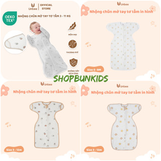 [ HỞ TAY] Nhộng Chũn Sơ sinh hở tay Unbee Cho Bé 3-9 Kg Giúp Bé Ngủ Ngon Sâu Giấc Vải thông hơi mỏng
