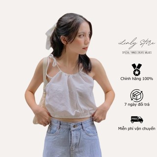 Áo yếm croptop nữ đi biển Linly Store kèm băng đô A-2DTB
