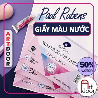 [ARTDOOR] Giấy vẽ màu nước PAUL RUBENS 50% Cotton dày 300gsm (vân nổi Cold)