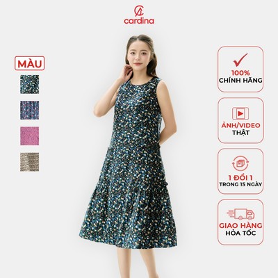 Đầm nữ CARDINA dáng suông chất liệu lanh mềm mại thân thiện với làn da kiểu dáng trẻ trung thoáng mát 4VSL12