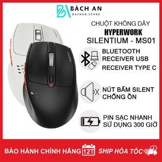 Chuột không dây hyperwork silentium ms01 - dùng được cho macbook - bảo hành 12 tháng - chính hãng