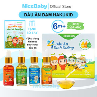 Dầu Ăn Dặm Hakukid 20ML Dầu Gấc Dầu Olive Dầu Cá Hồi Dầu Óc Chó Dinh Dưỡng Cho Bé Từ 6M+ NiceBaby