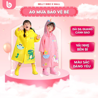 Áo Mưa Trẻ Em BellyBaby Hoạt Hình Vui Nhộn Vải EVA Chống Thấm Nước Cao Cấp Cho Bé Trai Bé Gái 2-10 Tuổi