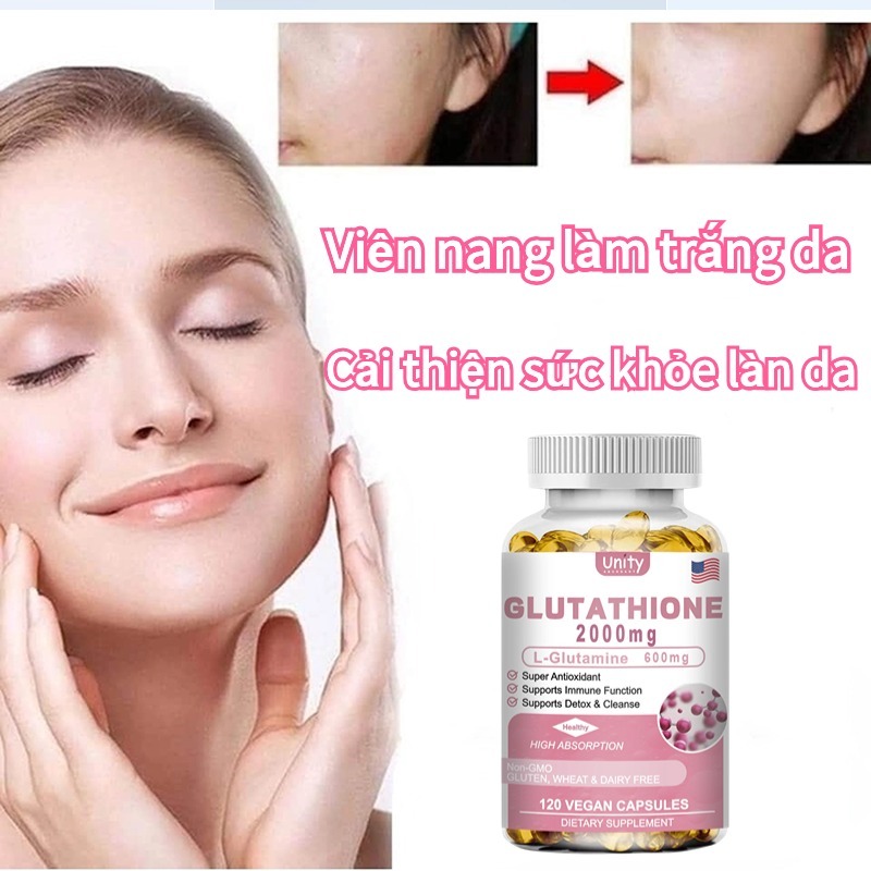 [Mỹ] Viên uống trắng da glutathione 2000mg Collagen  Làm Trắng Da chống lão hóa Làm đẹp và chăm sóc da