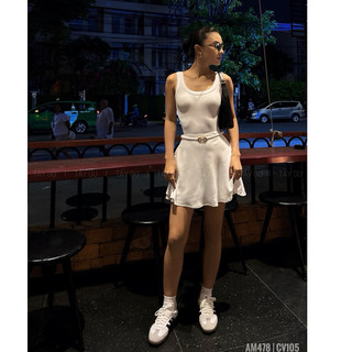 Tâygu - chân váy lụa trắng mini xoè leila - cv105