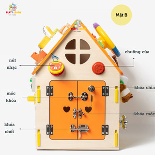 Đồ Chơi Ngôi Nhà Bận Rộn, Bảng Bận Rộn Montessori Busy House Kích Thích Tư Duy Cho Bé 45*29*7*30