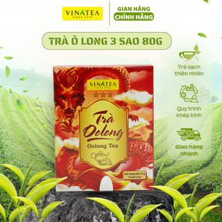 Trà Ô Long chuẩn 3 sao 80g, trà olong búp sấy khô đạt tiêu chuẩn, trà oolong thanh mát Vinatea