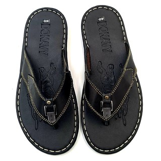 Dép Kẹp Nam Da Bò 100%, DONAVY Cao Cấp Kiểu Vương Miện, Quai Liền Với Thân Bền Bỉ Siêu Nhẹ D.KCVM