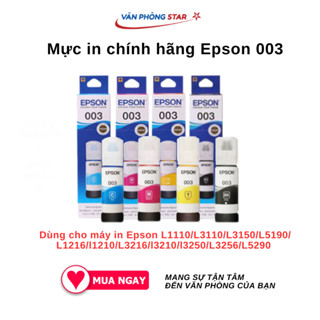 Mực In Chính Hãng Epson 003 Dùng Cho Máy L1110/L3110/L3150/L5190/L1216/l1210/L1250/L3216/l3210/l3250