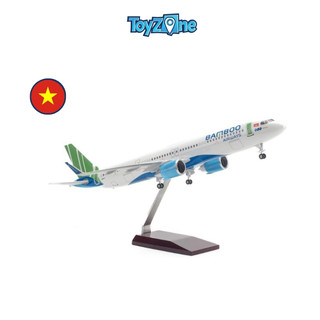 Mô hình máy bay Airbus Bamboo Airways 47cm lắp ráp có đèn Everfly
